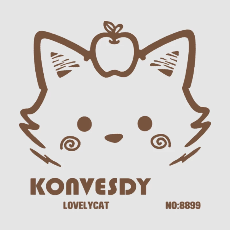 Katzenlogo mit Apfel Herren Pullover Hoodie