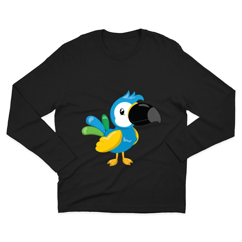 Perroquet coloré en dessin animé Homme Manches Longues T-Shirt