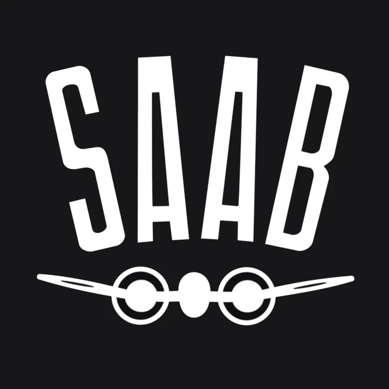 SAAB Aviation Company Minimalist Logo Design Male Pullover Hoodie