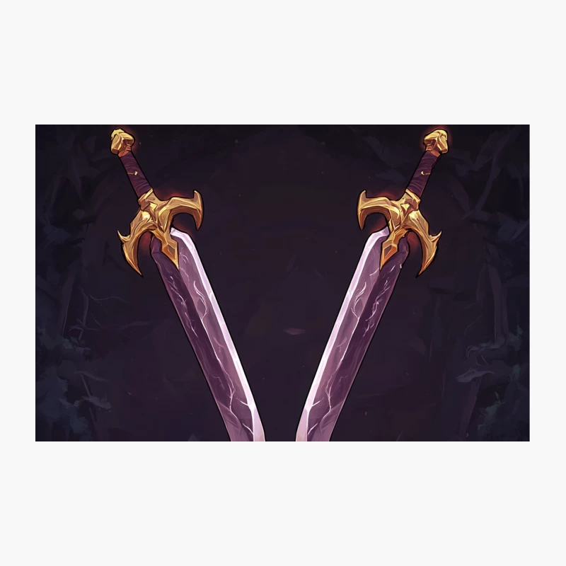 Mystical Dual Swords with Ornate Golden Hilts Travel Mug