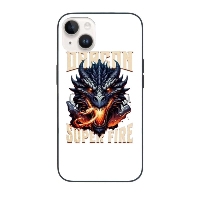 Menacing Dragon Head with Super Fire Flames iPhone Case