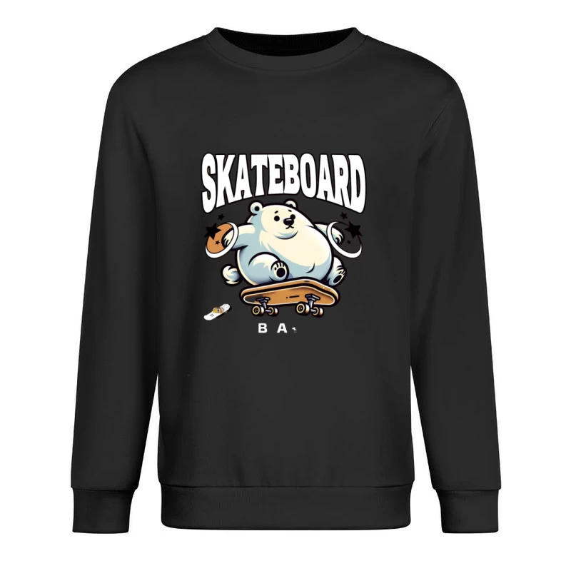 Niedlicher Eisbär auf einem Skateboard Herren Pullover Sweatshirt