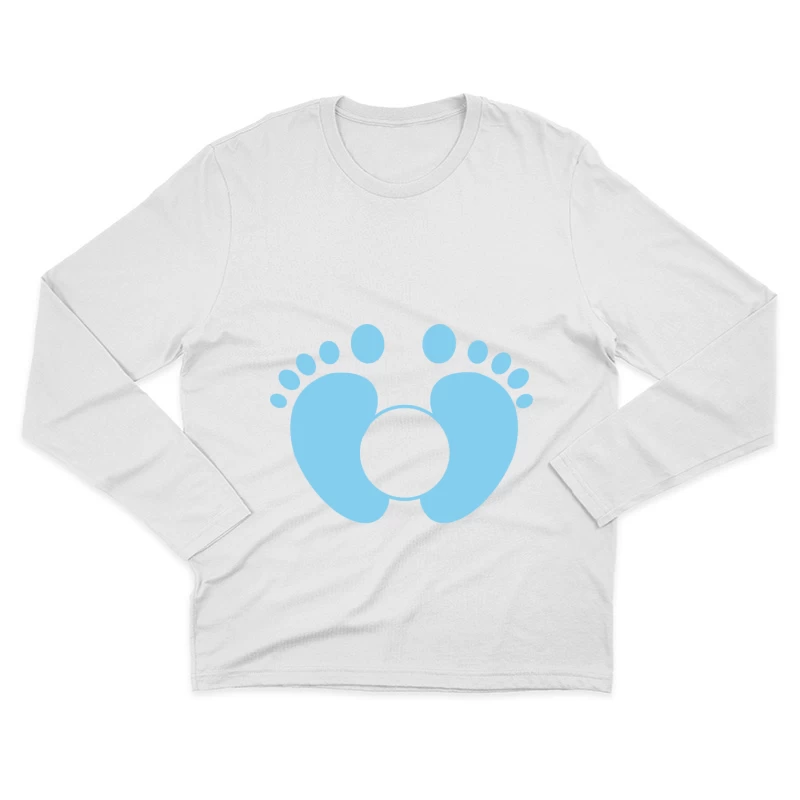 Empreintes de Bébé en Bleu Homme Manches Longues T-Shirt