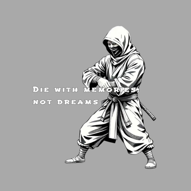 Artistic Ninja Warrior with Motivational Quote Female Pullover Hoodie