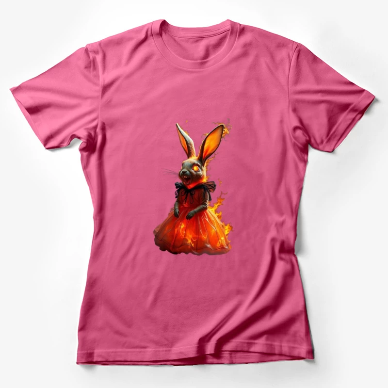 Fiery Rabbit in a Dress Female T-Shirt