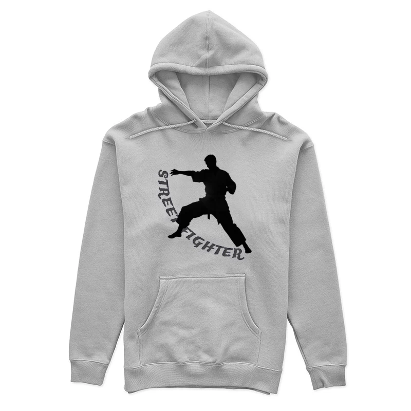 Dynamic Street Fighter Martial Arts Silhouette Female Pullover Hoodie