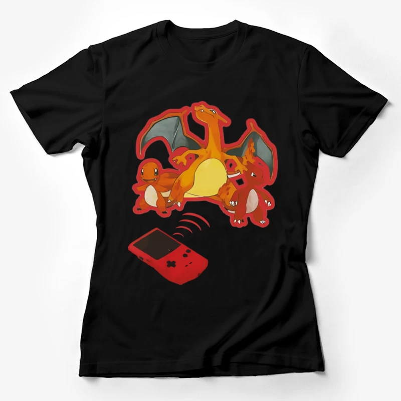 Charmander Entwicklung mit Pokédex Damen T-Shirt