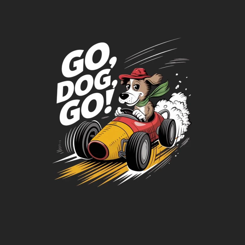 Cartoon Dog Racing in Vintage Style Race Car Female Pullover Sweatshirt