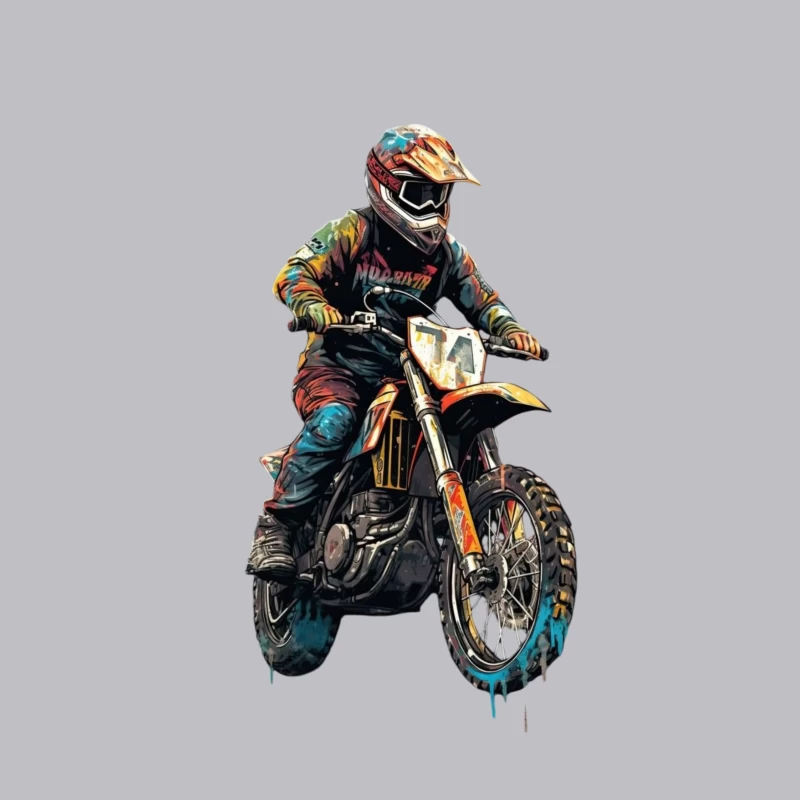 Dynamic Motocross Rider in Action Throw Pillow