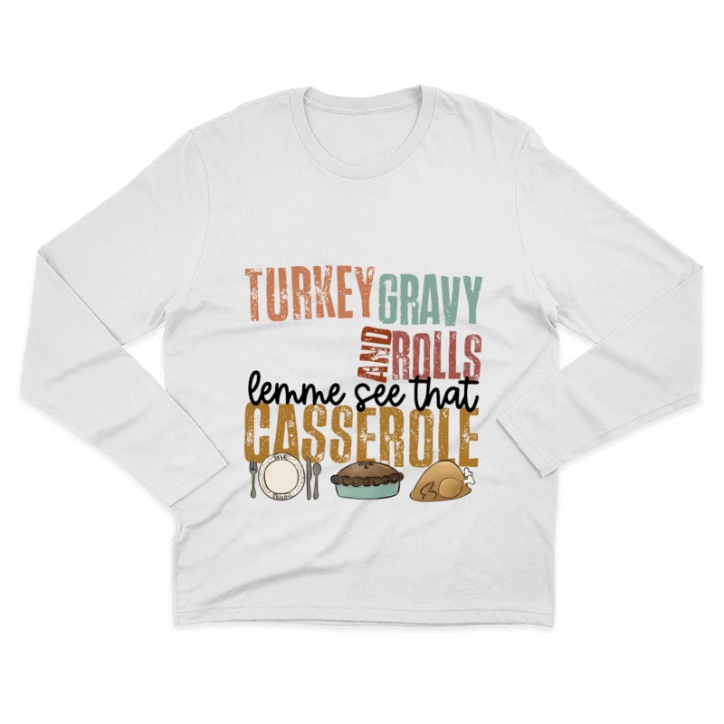 Thanksgiving Speisen Liste Herren Langarm T-Shirt
