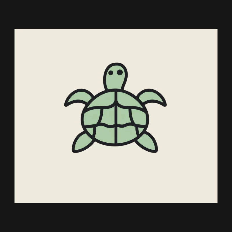 Simple Green Cartoon Turtle Icon Mouse Pad