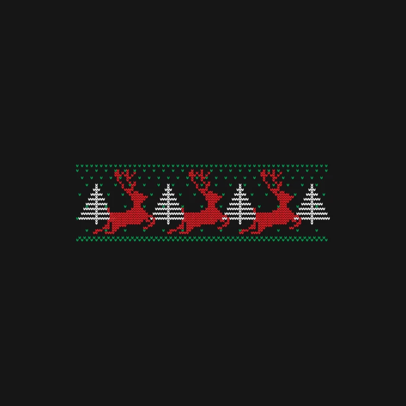 Motif de Noël avec rennes et arbres Homme Manches Longues T-Shirt