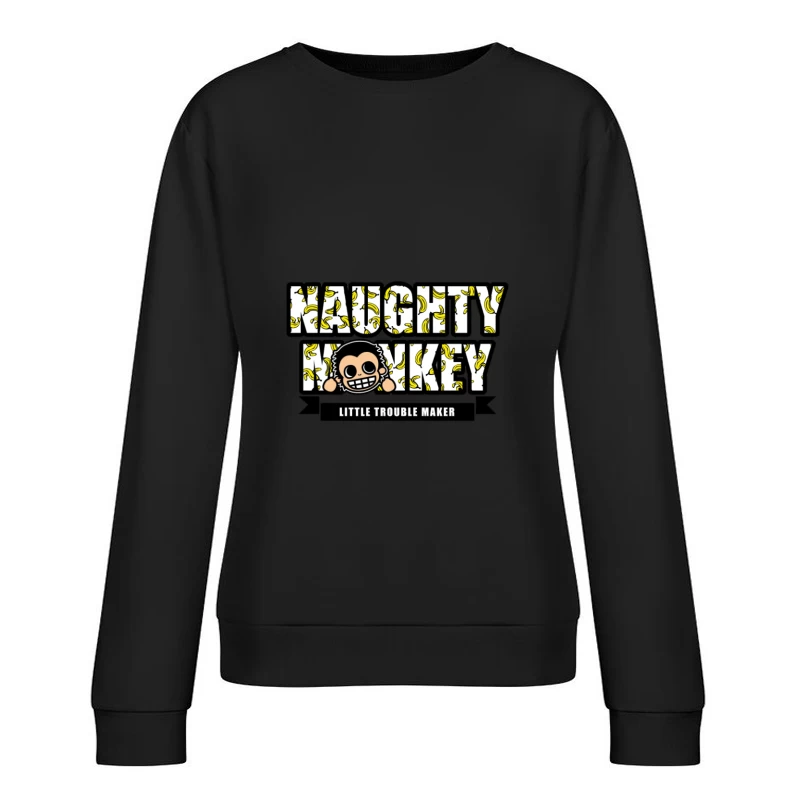 Frecher Affe mit Bananenmotiv Damen Pullover Sweatshirt