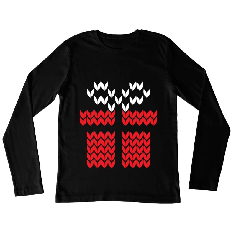 Motif de Noël en forme de fleur et de cadeau Femme Manches Longues T-Shirt