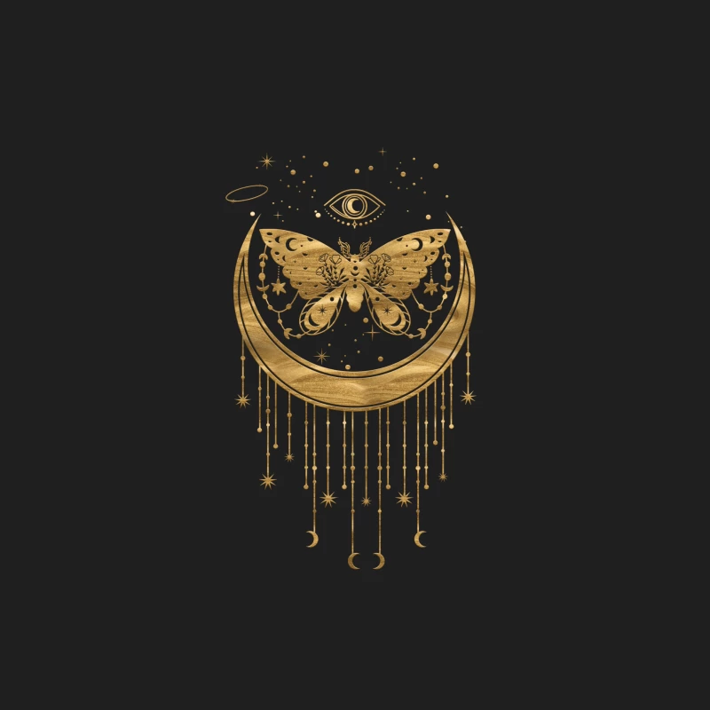 Mystisches Mond-Design mit Schmetterling Herren Tanktops