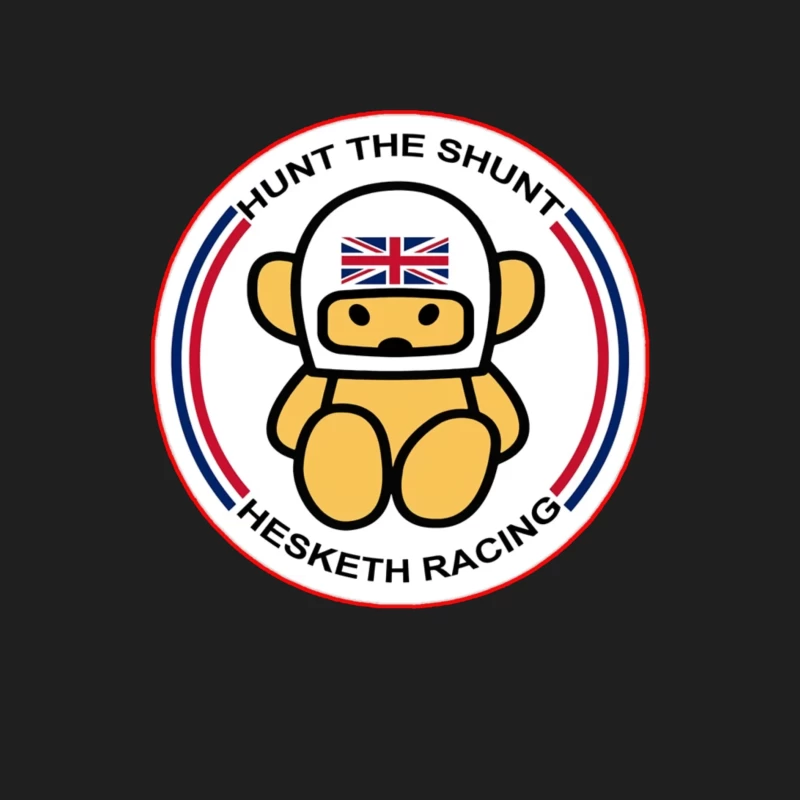 Hesketh Racing "Hunt the Shunt" Retro Motorsport Logo with British Bear Mascot Male Tank Top