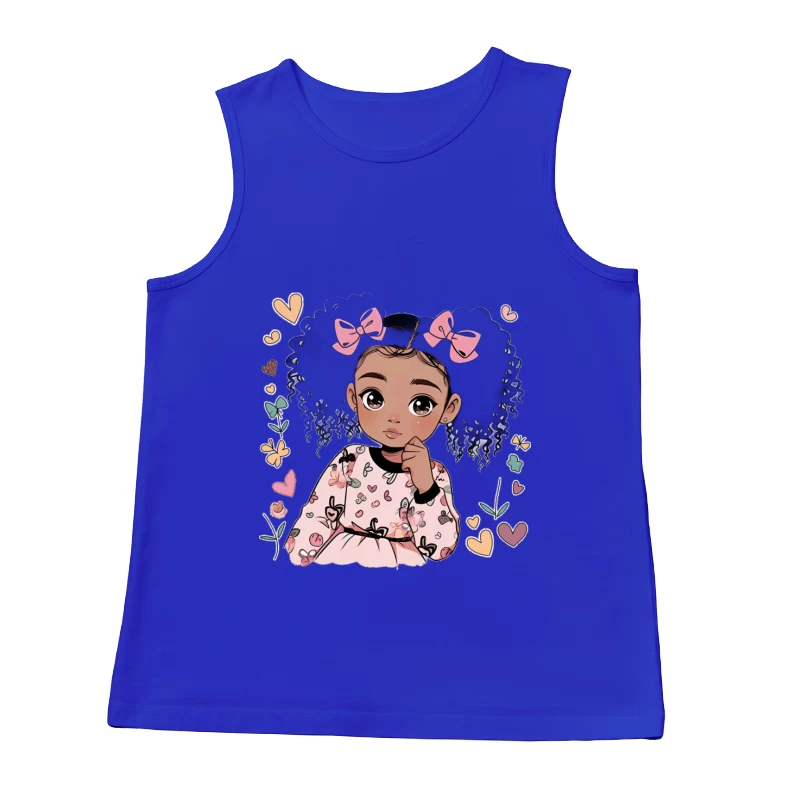 Niedliches Mädchen mit Schleifen im Haar Herren Tanktops