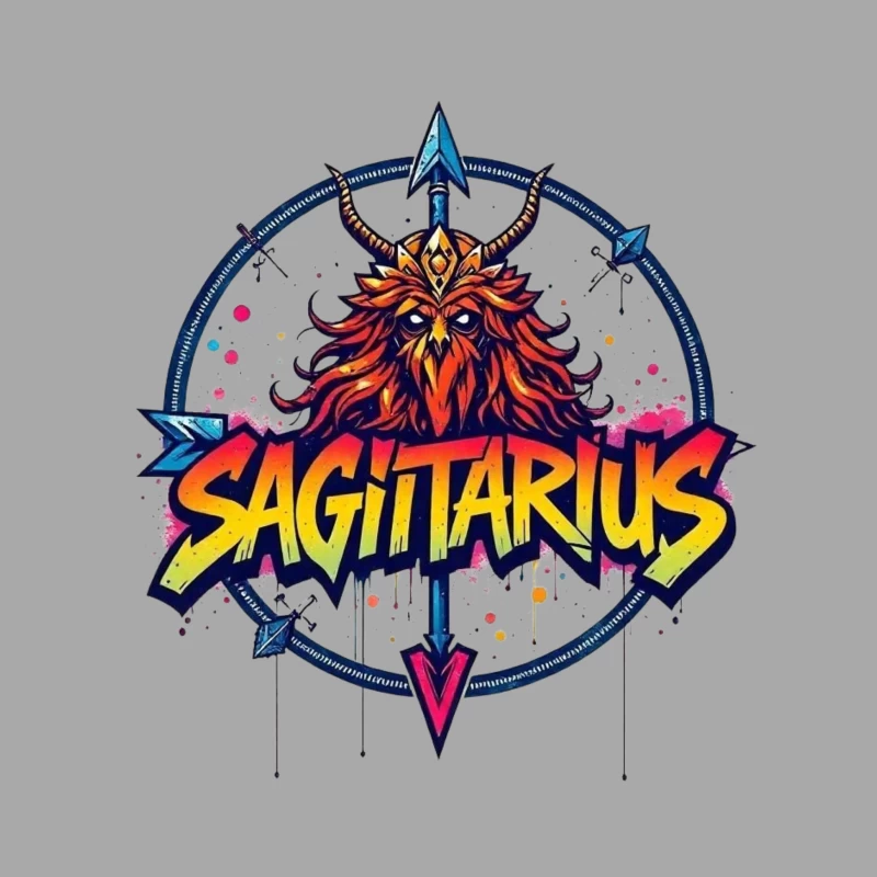 Sagittarius Zodiac Sign Illustration Male Pullover Hoodie