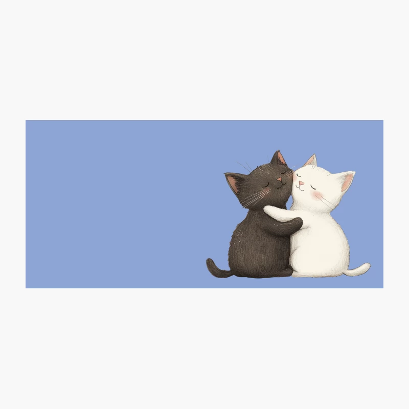 Adorable Cartoon Cats Sharing a Tender Hug Coffee Mug