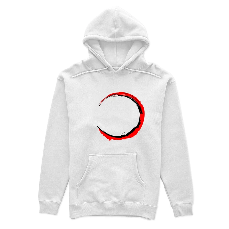 Cercle de pinceau noir et rouge Femme Sweat à capuche