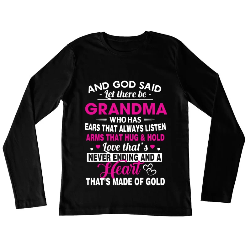 Hommage à une grand-mère avec amour et sagesse Femme Manches Longues T-Shirt