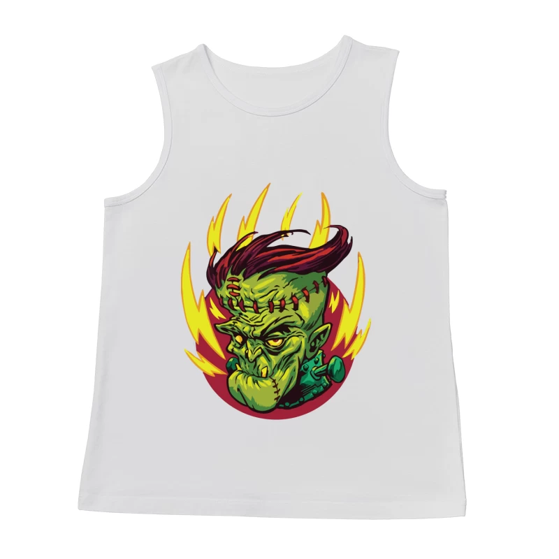 Colorful Cartoon Frankenstein Monster Illustration Male Tank Top