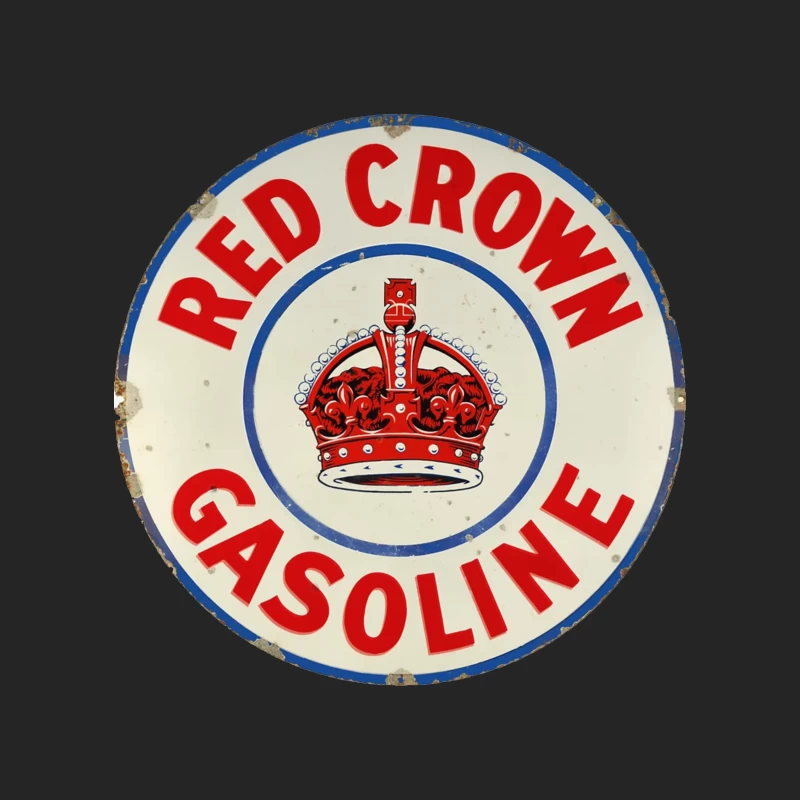 Vintage Red Crown Gasoline Round Metal Sign with Royal Crown Logo Female Pullover Sweatshirt