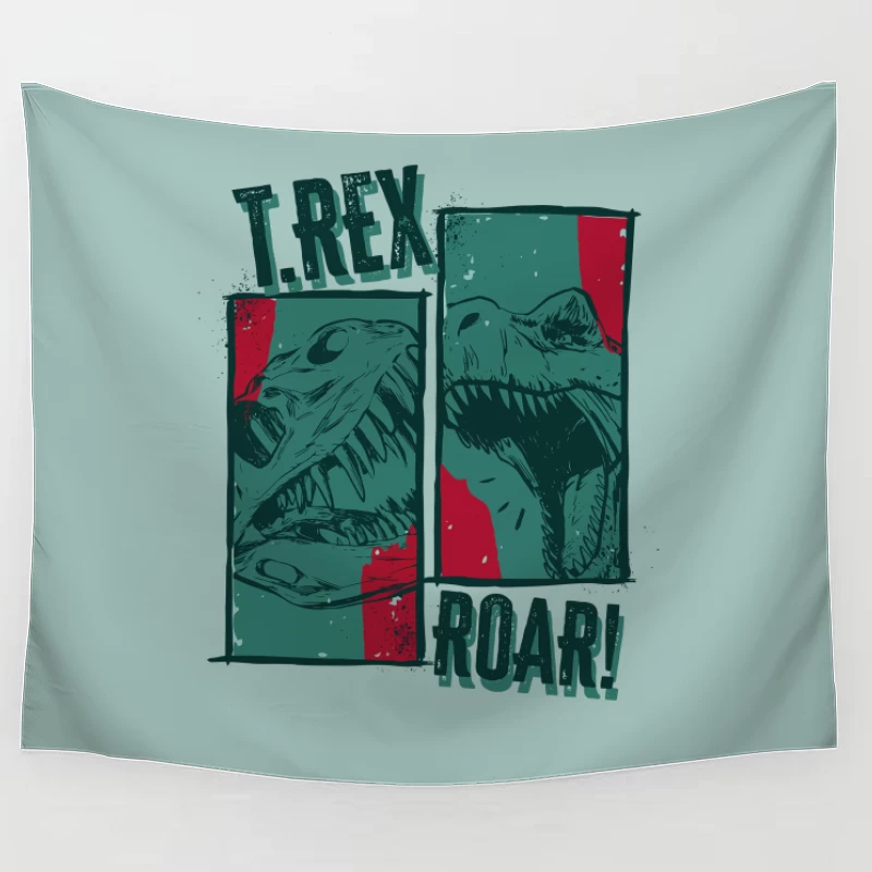 T-Rex Roar! Vintage Comic Design Tapestry