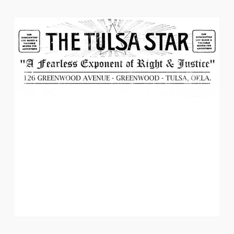 Vintage Tulsa Star Newspaper Headline from Greenwood, Oklahoma Throw Pillow