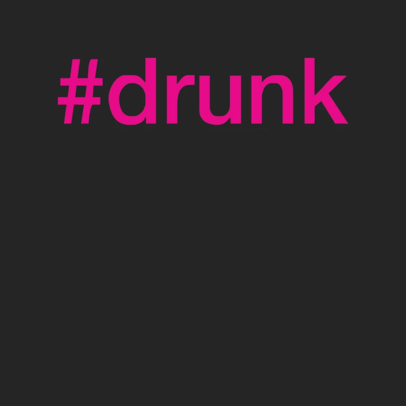 #drunk Hashtag Neon Pink Male Pullover Sweatshirt
