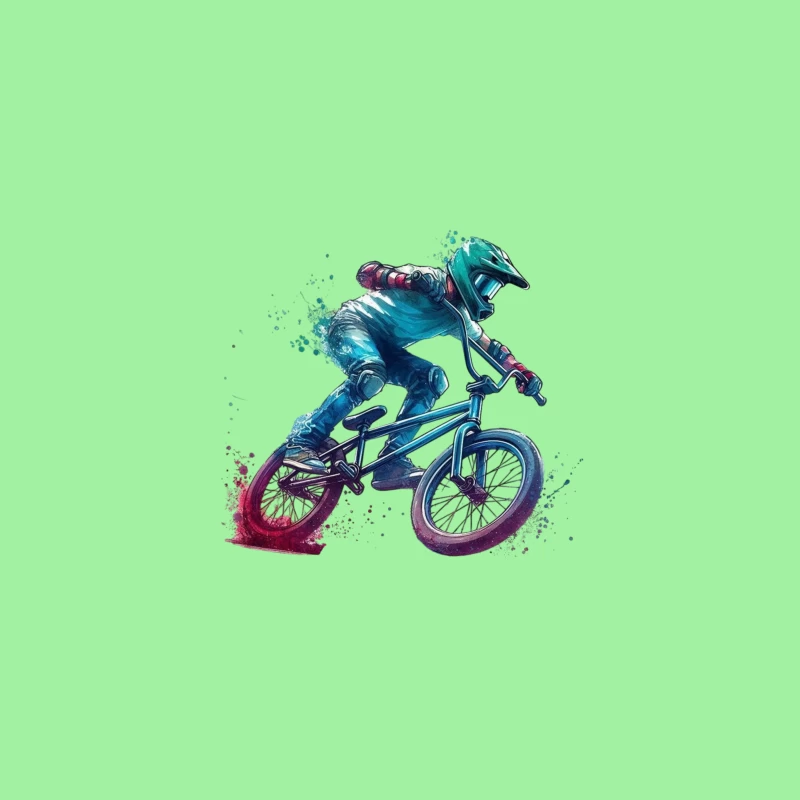 Dynamic BMX Biker in Action Desk Mat