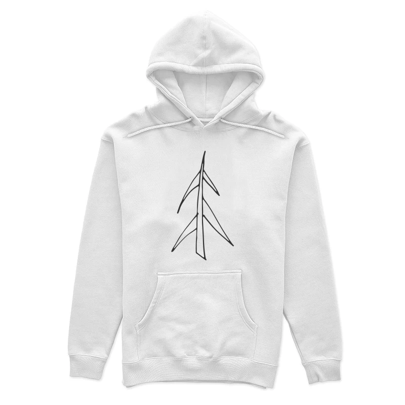 Dessin Minimaliste de Sapin Femme Sweat à capuche