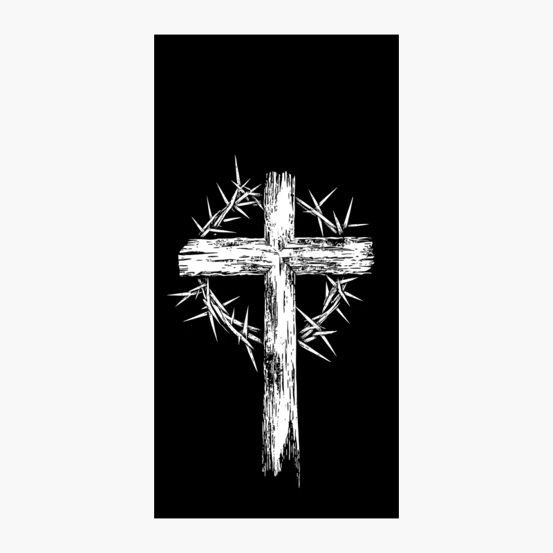 Abstract Minimalist Sketch of Christian Cross iPhone Case