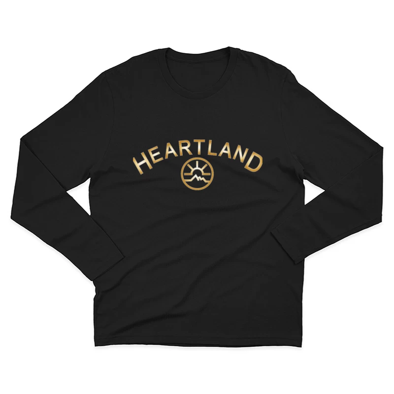 Heartland Hockey Logo with Golden Text and Minimalist Design Male Long Sleeve T-Shirt