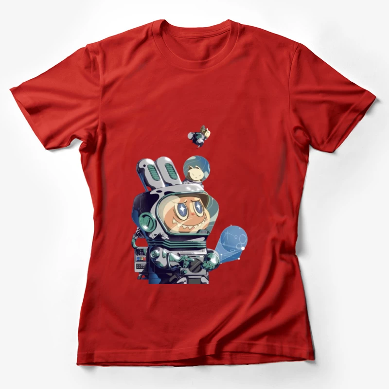 Roboter im Weltraumanzug mit Eichhörnchen Damen T-Shirt