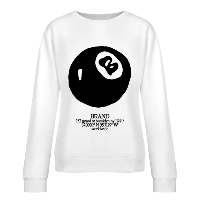 Markenlogo mit Standortdetails Damen Pullover Sweatshirt