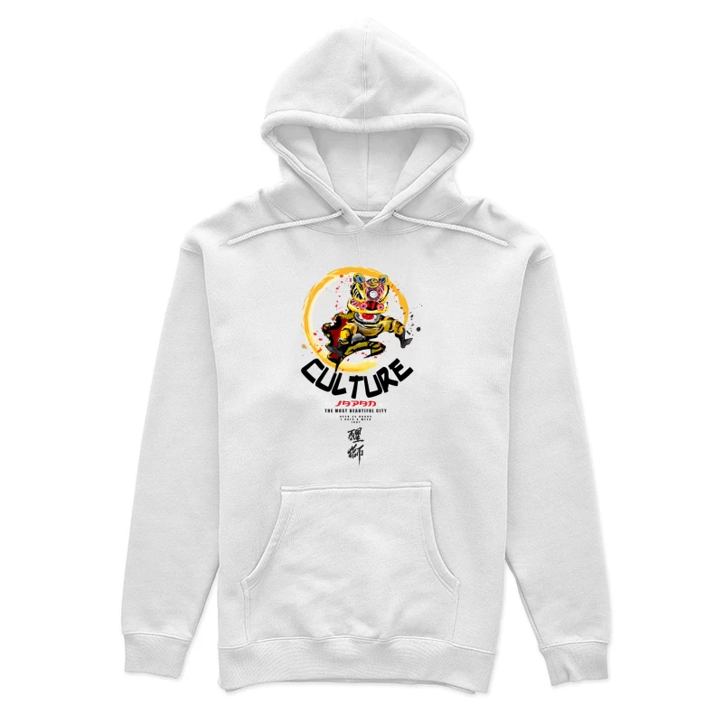 Japanische Kultur mit Löwentanz Damen Pullover Hoodie