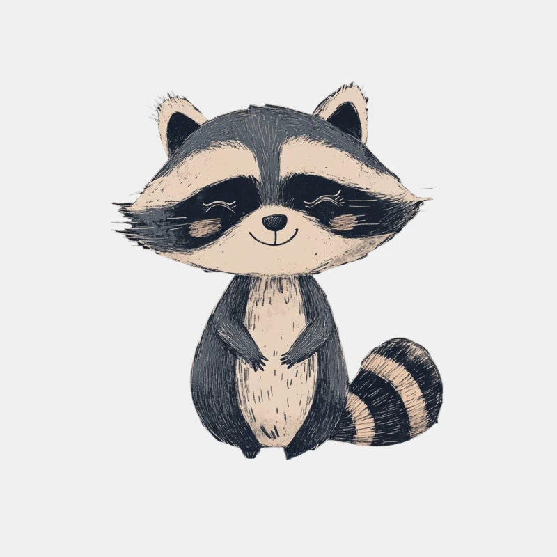 Cute Cartoon Raccoon Illustration Male Tank Top