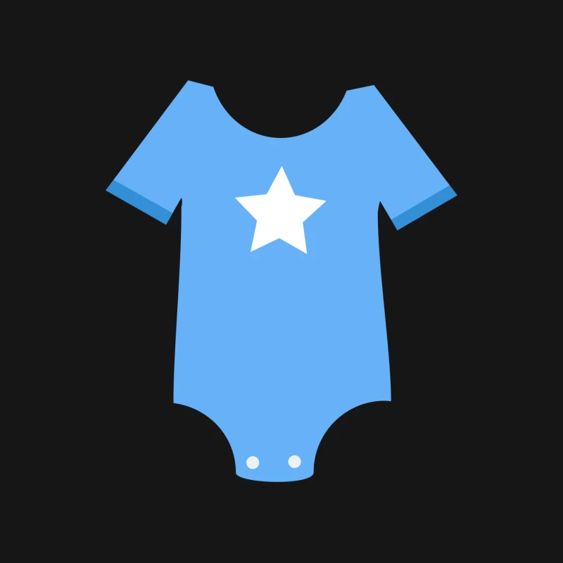 Body bleu pour bébé avec étoile blanche Homme Manches Longues T-Shirt
