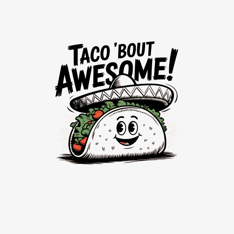 Cartoon Taco Pun with Humorous Typography Male Long Sleeve T-Shirt