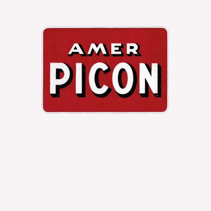 Vintage Amer Picon Logo Typography on Red Background Male T-Shirt