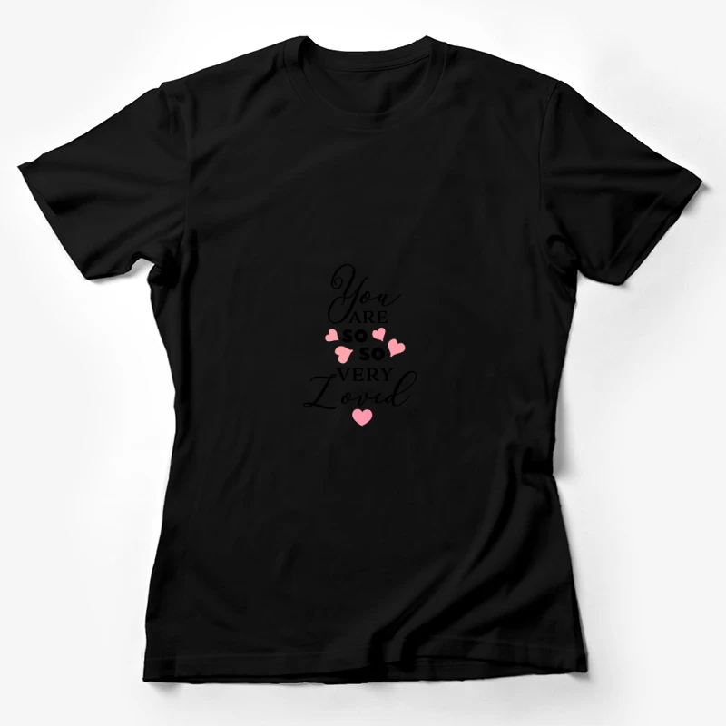 Motif de chat avec coeurs roses Femme T-Shirt