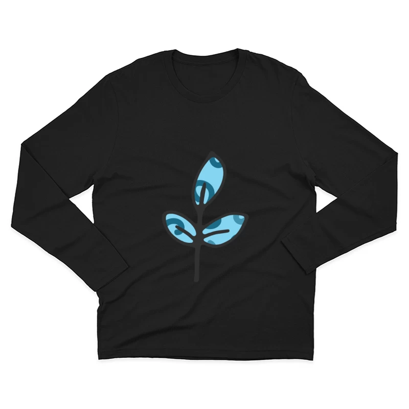 Feuille stylisée bleue Homme Manches Longues T-Shirt