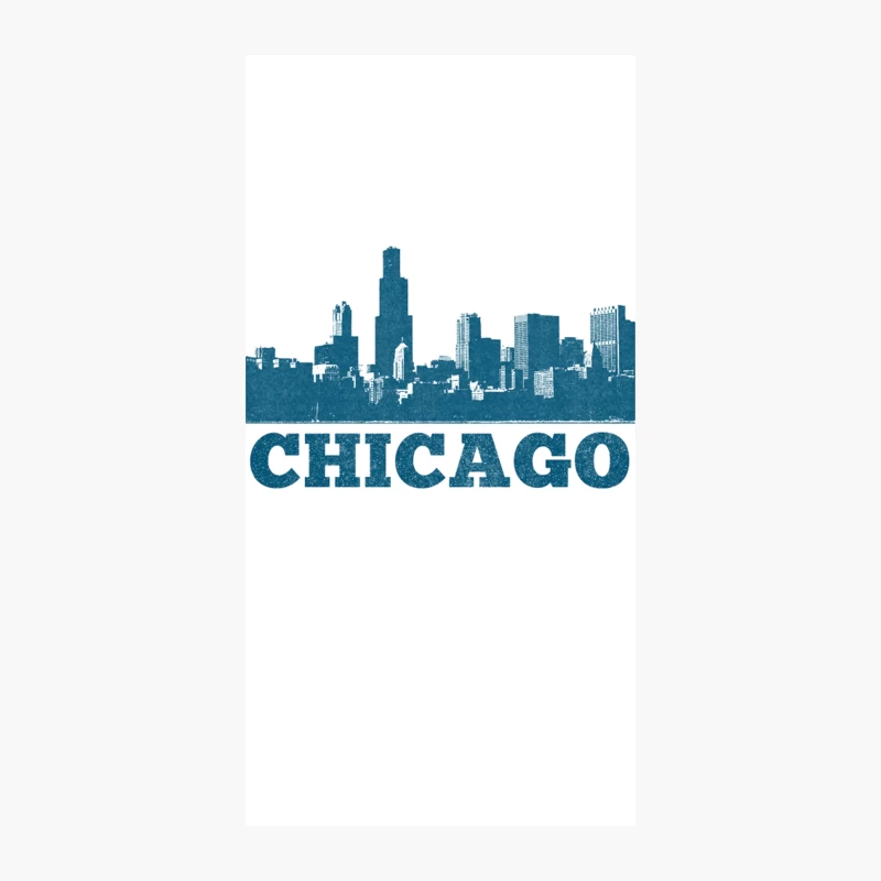 Chicago Skyline  Retro Vintage Faded Style Design iPhone Case