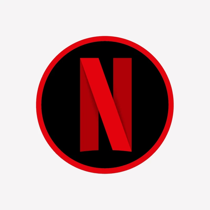 Netflix Streaming Service Logo in Red and Black Circle Female T-Shirt