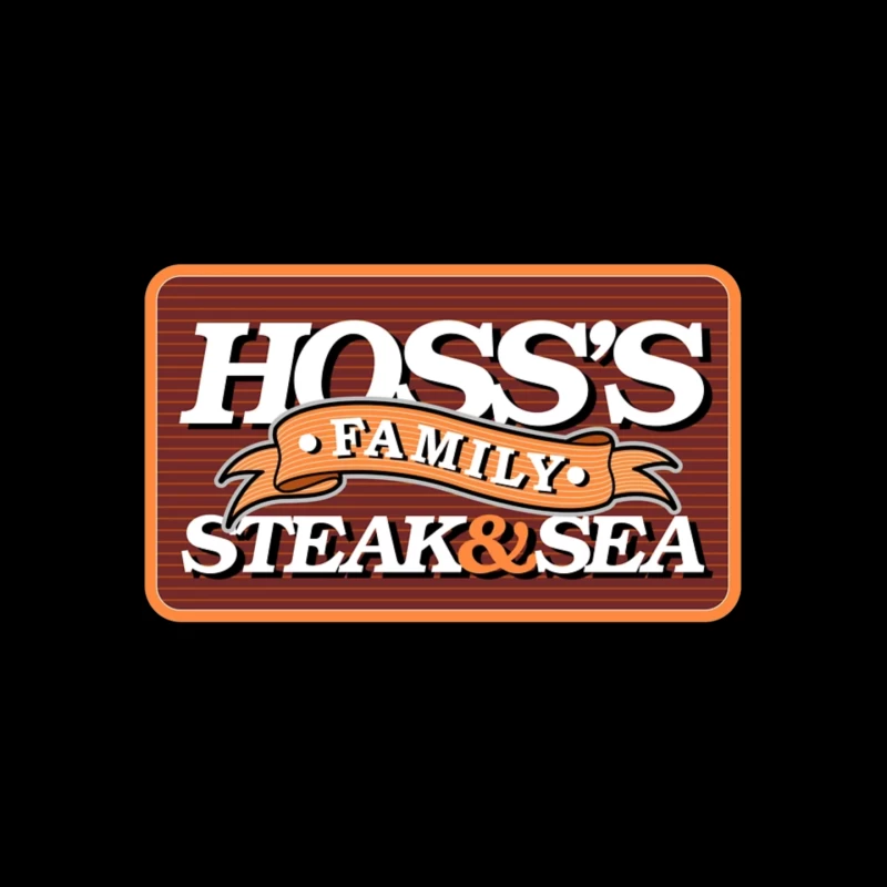 Hoss's Family Steak & Sea Restaurant Vintage Logo Design Mouse Pad