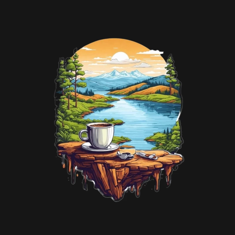 Scenic Coffee Landscape Male Long Sleeve T-Shirt