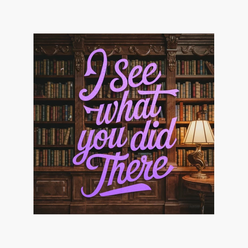 Neon Typography in Classic Library Setting Cotton Tote Bag