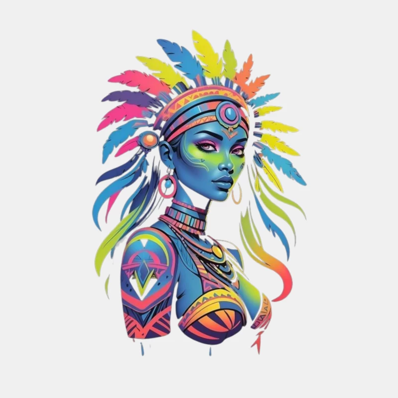 Colorful Tribal Portrait with Headdress Male Tank Top