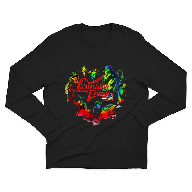 Leonid & Friends: Colorful Musical Band Artwork Male Long Sleeve T-Shirt